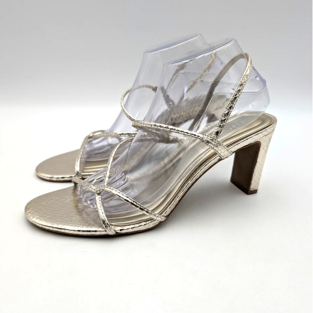 Open Edit Pia Slingback Sandals Open Toe Women's Metallic Gold Size US10M EU40.5
